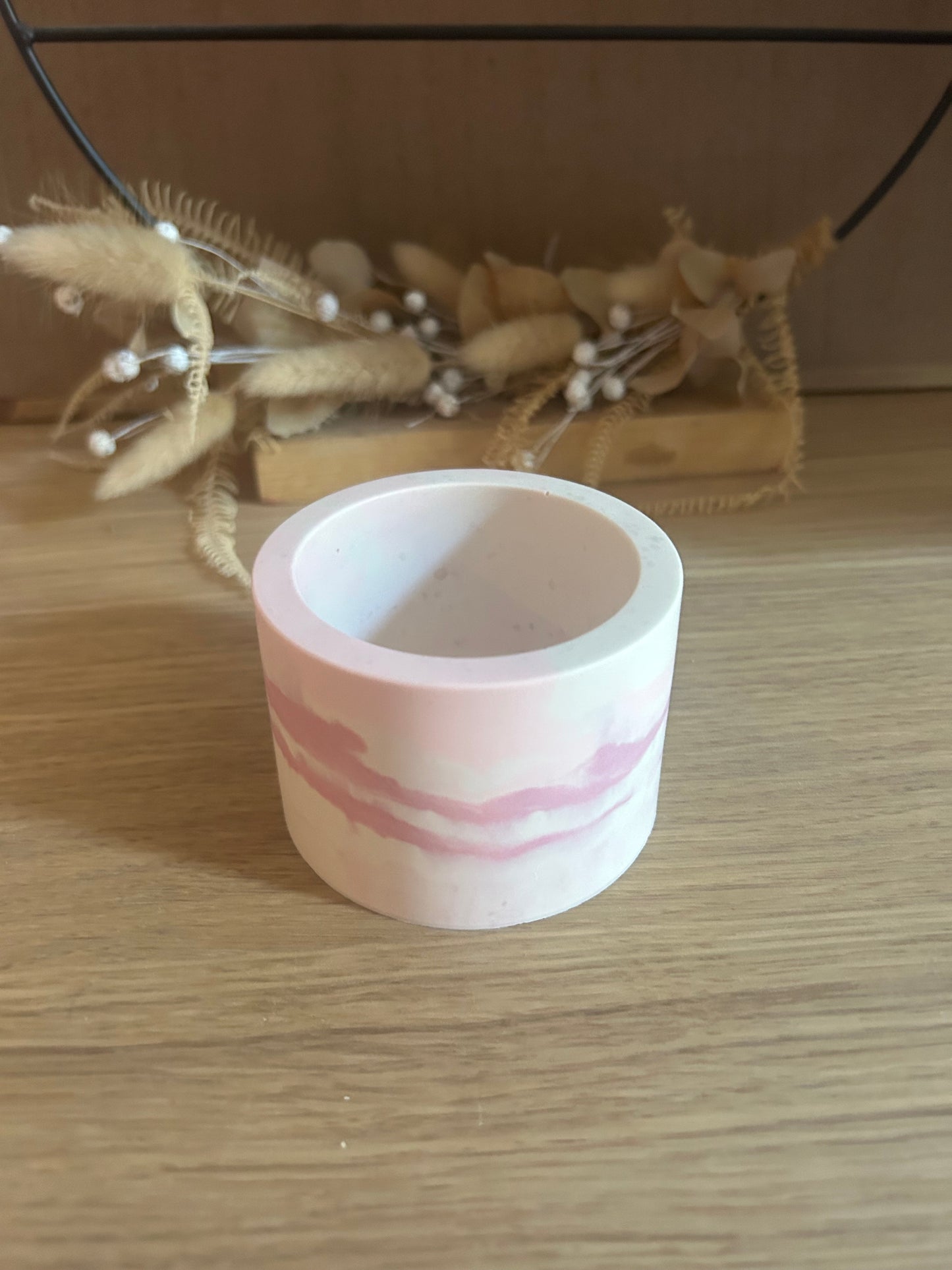 Pot marbré blanc et rose